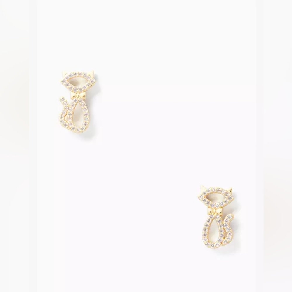 Kate Spade Jazz Things Up Pave Cat Studs - Picture 2 of 7